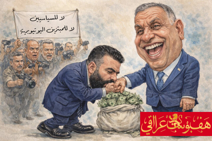 تعرية المعاقين قلمياً وأخلاقيا: الكاظمي يحضر احتفالات نقابة الصحافيين للترويج لمنسق جيشه الالكتروني اليوتيوبر المبتز قصي شفيق