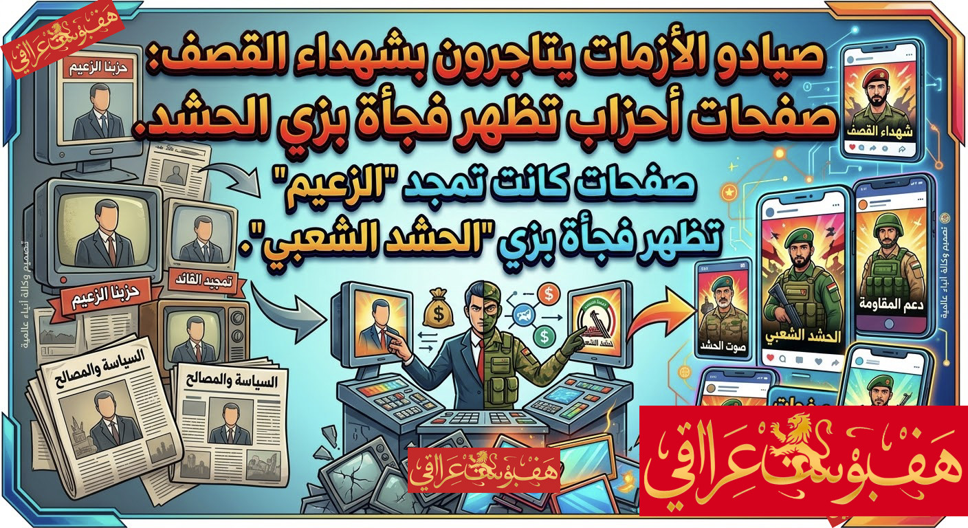 صيادو الازمات يتاجرون بشهداء القصف: صفحات أحزاب تظهر فجأة بزي الحشد