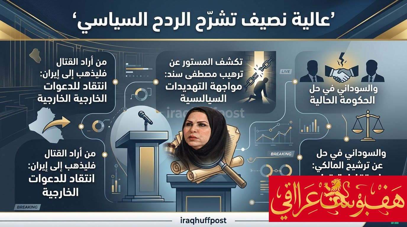 عالية نصيف تشرّح الردح السياسي: من أراد القتال فليذهب إلى إيران.. تكشف المستور عن مصطفى سند الترهيبي.. والسوداني في حل عن ترشيح المالكي