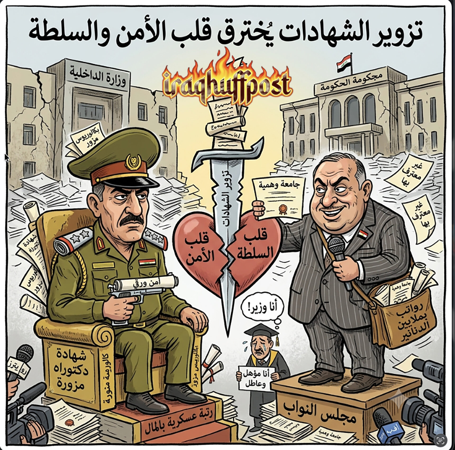 “شهادات فوق الرتب”.. كيف تسلل التزوير إلى أروقة الأمن والسلطة في العراق؟