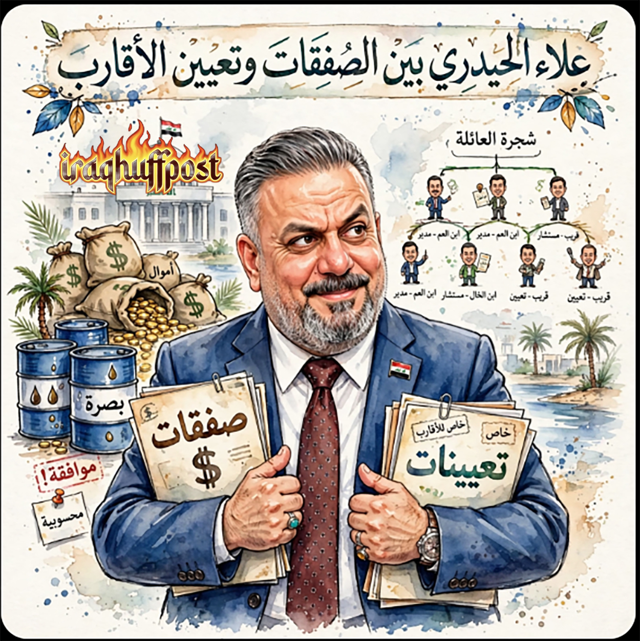 بين الصفقات وتعيين الأقارب.. قصة المال والسياسة في كتاب “الأساس” بالبصرة