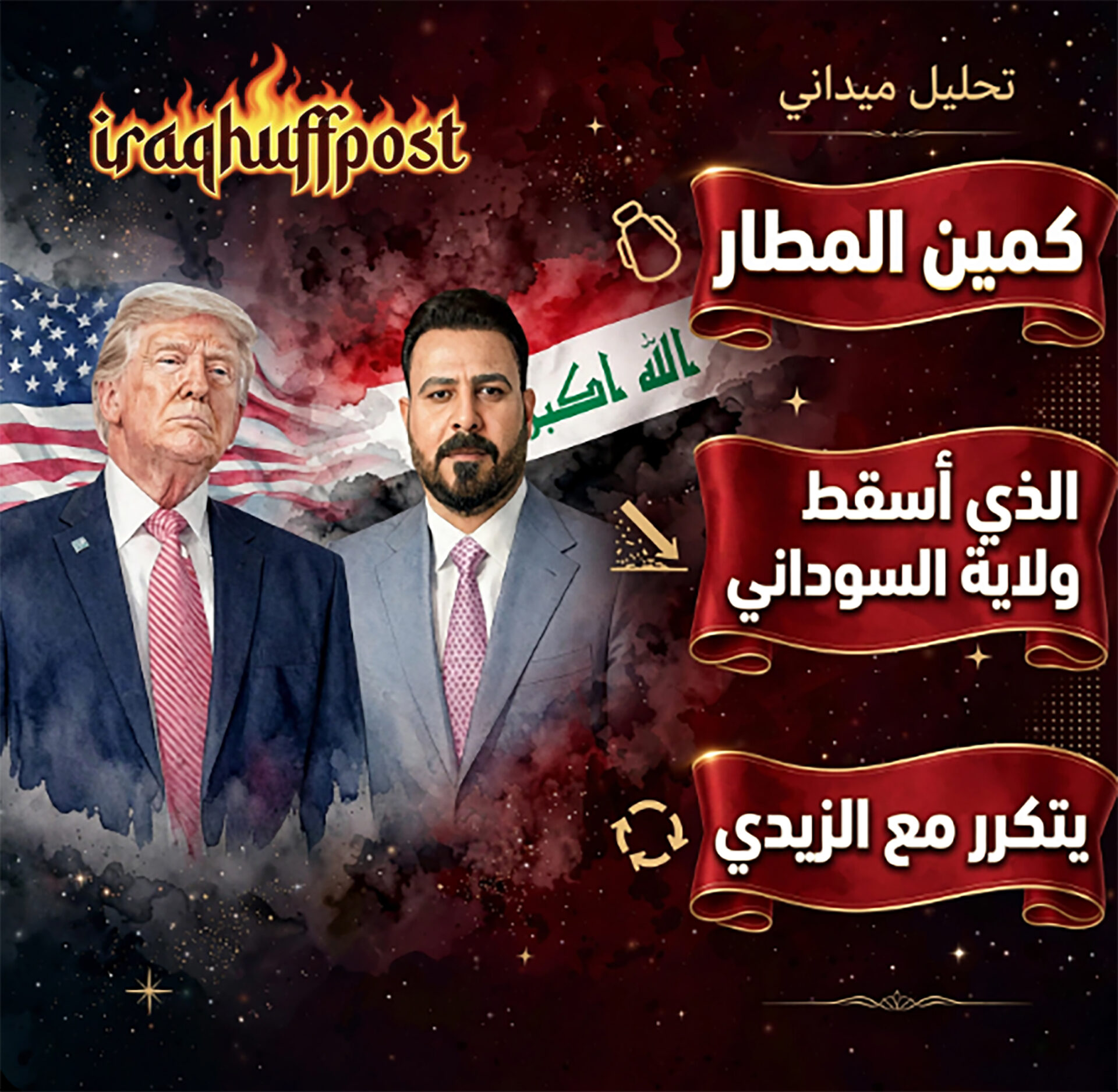 “كمين المطار” الذي أسقط ولاية السوداني يتكرر مع الزيدي: بيان الكتائب والتشييع يدقان المسمار في نعش الزيارة الى واشنطن