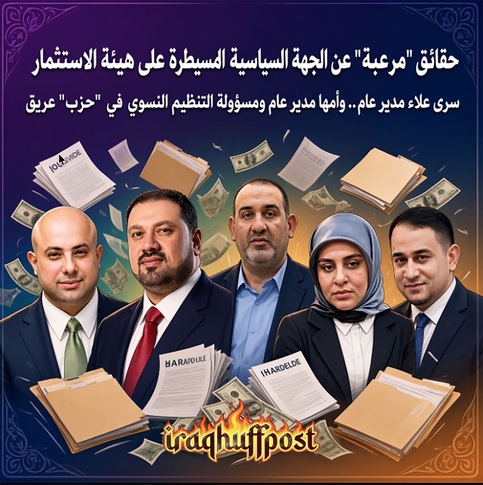 حقائق “مرعبة” عن الجهة السياسية المسيطرة على هيئة الاستثمار.. سرى علاء مدير عام.. وأمها مدير عام ومسؤولة التنظيم النسوي في حزب عريق