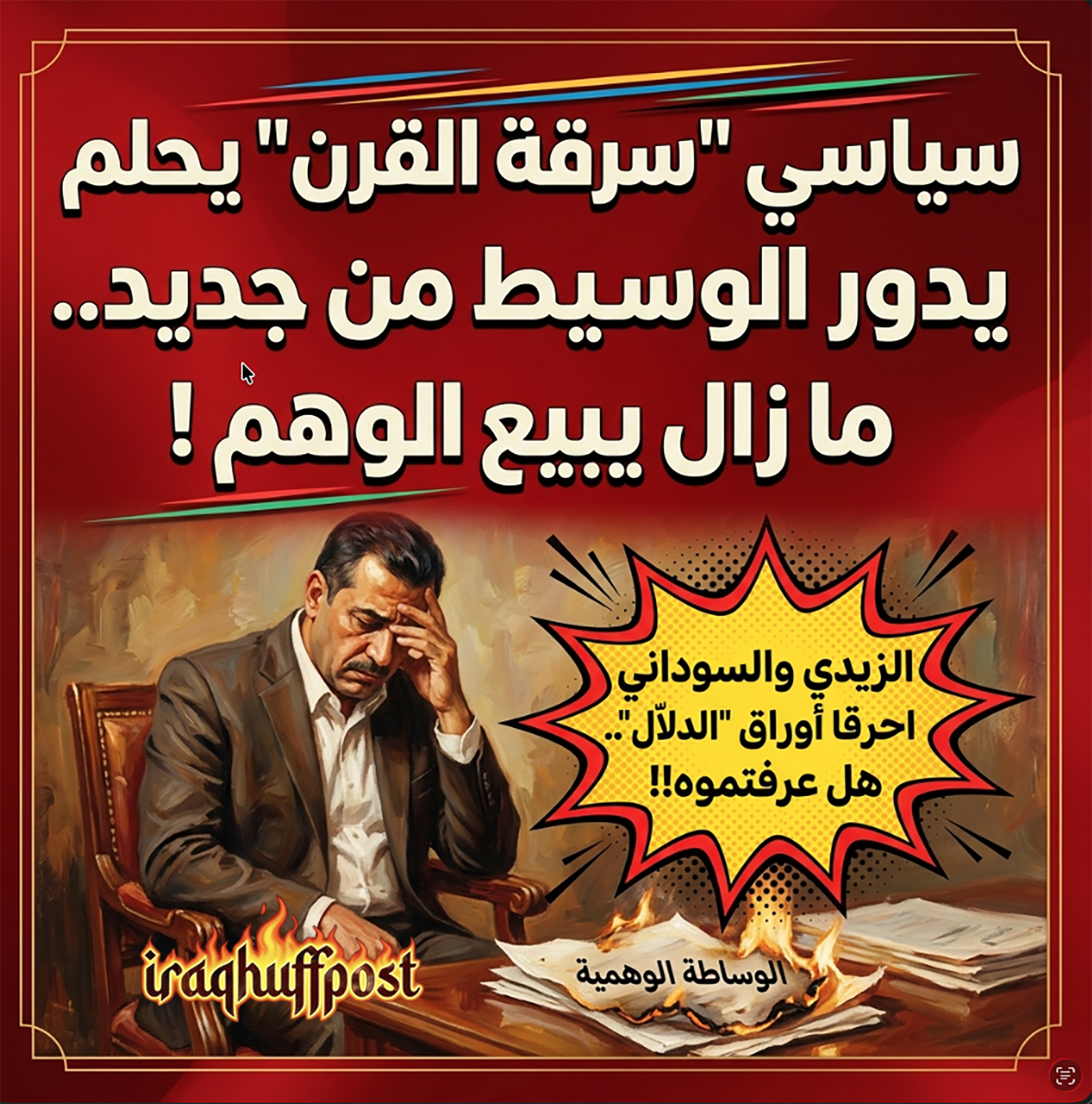 سياسي “سرقة القرن” يحلم بدور الوسيط من جديد.. فلماذا ما زال يبيع الوهم؟
