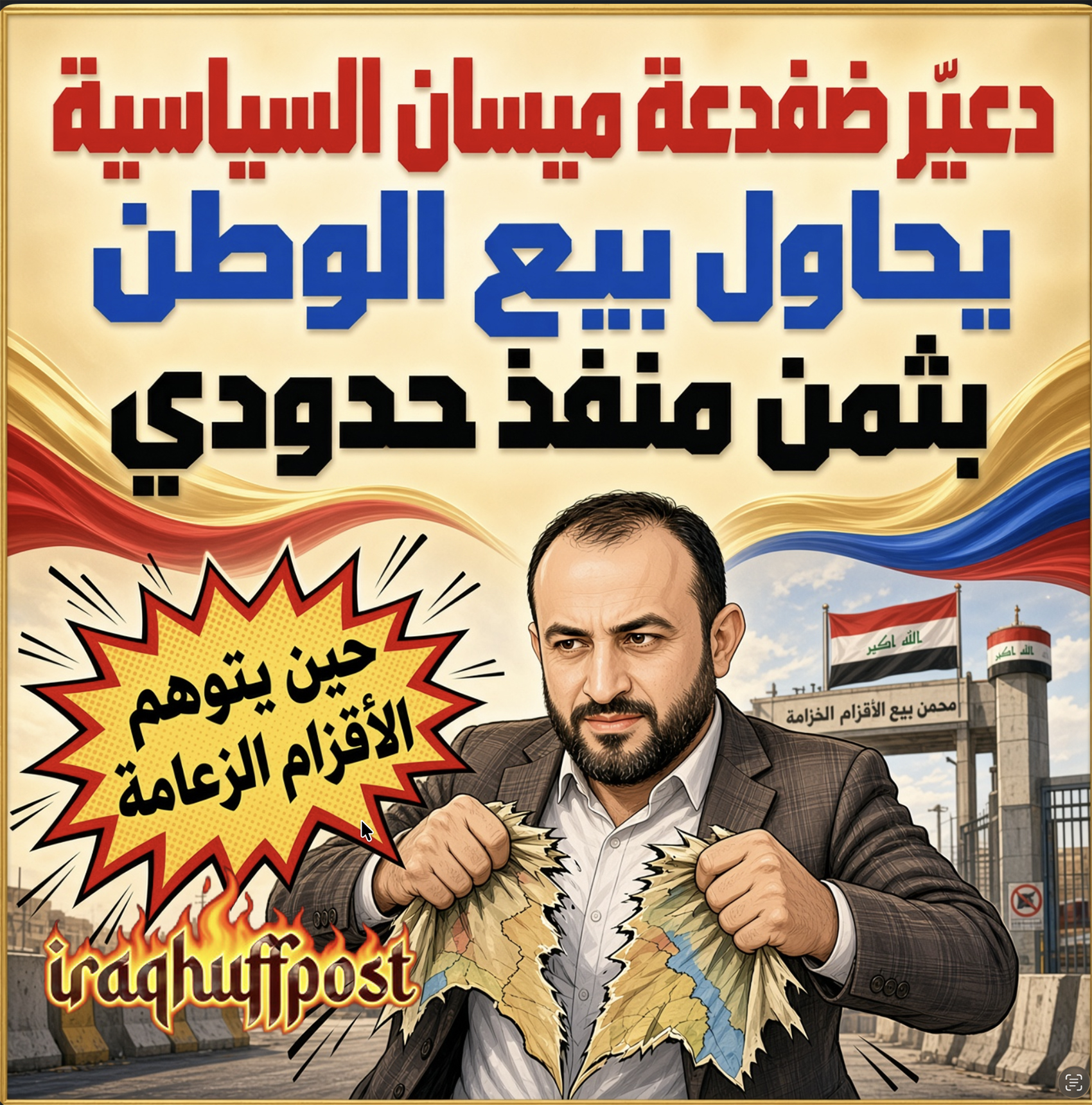 دعيّر ضفدعة ميسان السياسية يحاول بيع الوطن بثمن منفذ حدودي